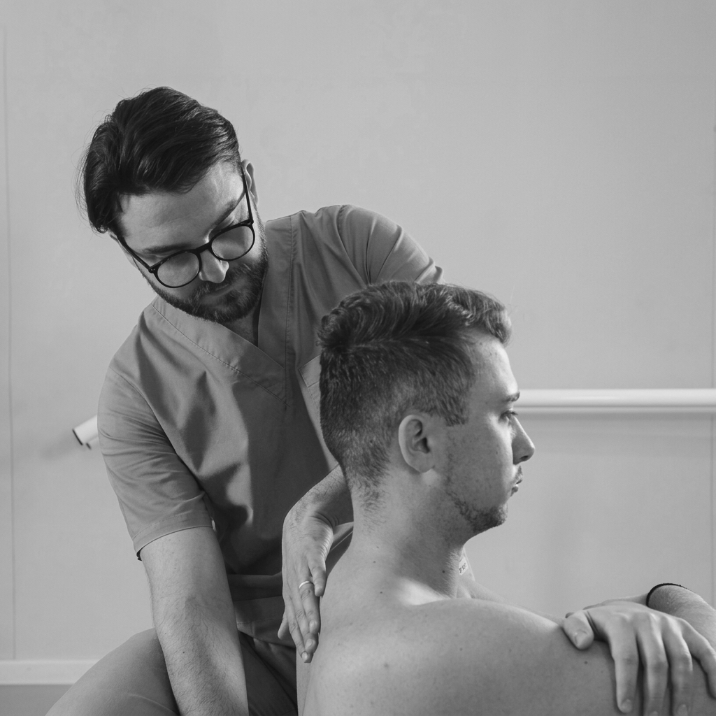 Francesco Comeni bei der Behandlung